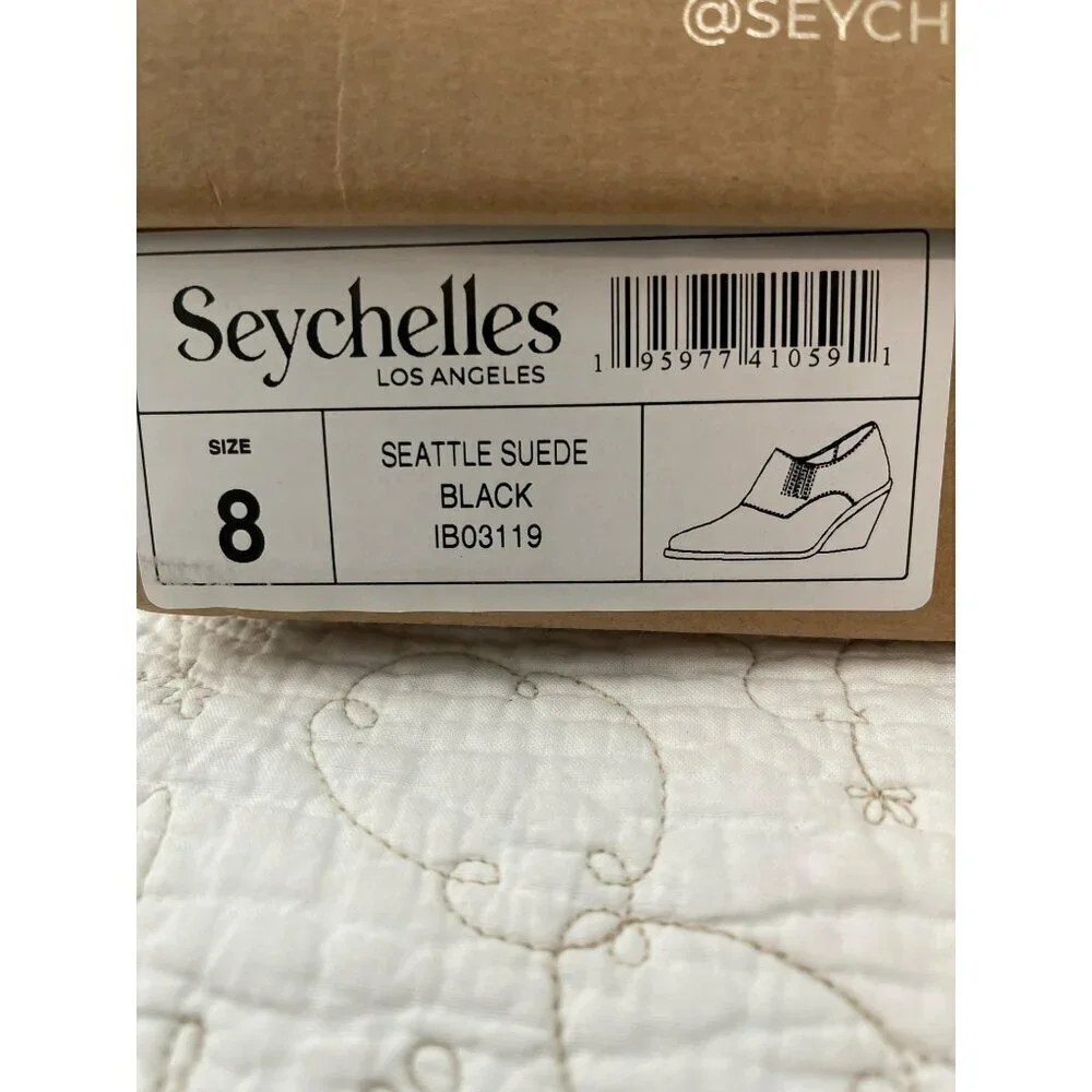New Seychelles Black Suede Ankle Boots Bootie Seattle Sz 8